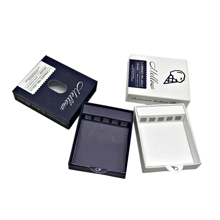 Custom printed logo 5 pack cigarettes pre roll  packaging drawer gift box with child proof resistant button